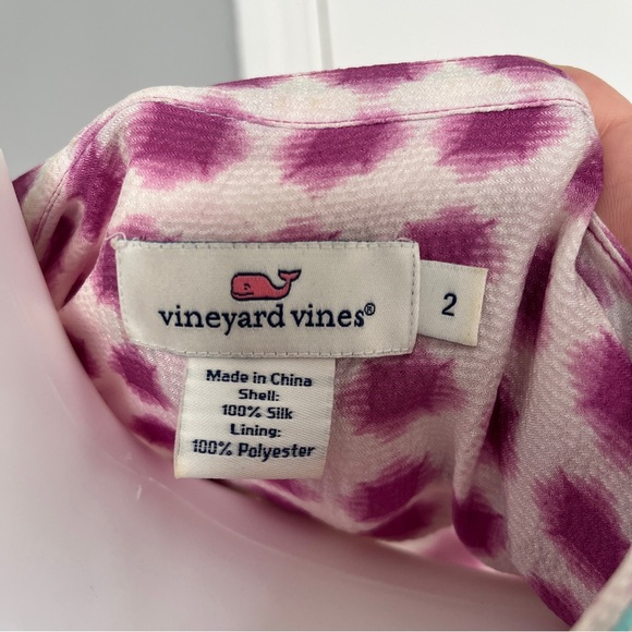 Vineyard Vines Pink Polka Dot Shift Dress Silk Colorful Career Size 2 - Picture 4 of 7